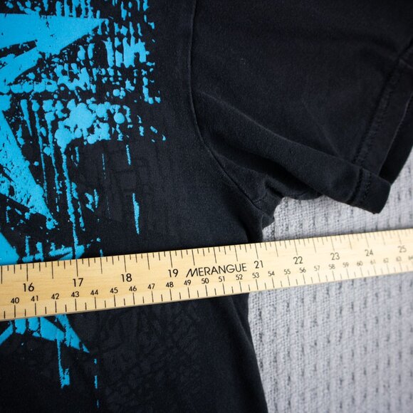 Anchor Blue Y2K Skull Affliction Cyber Grunge Tee Mens Large - Picture 5 of 7